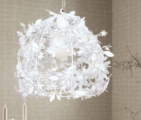 白色花卉造型設計吊燈