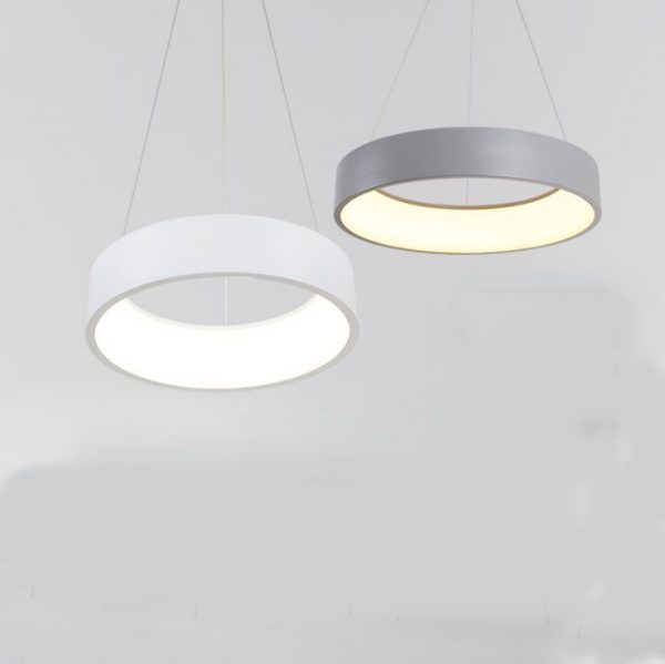 現代簡約圓形LED 吊燈 黑/白/灰3色可選