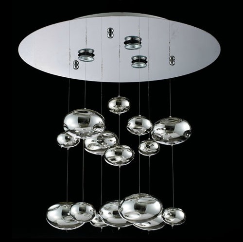現代時尚設計金屬感玻璃球 吊燈 (只供工程訂做)