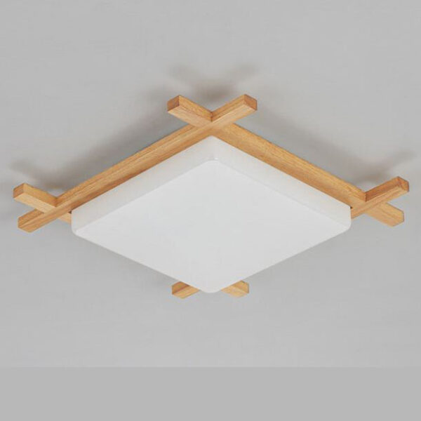 現代吸頂燈 正方形 日式傳統和式原木製 大中小 尺寸可選